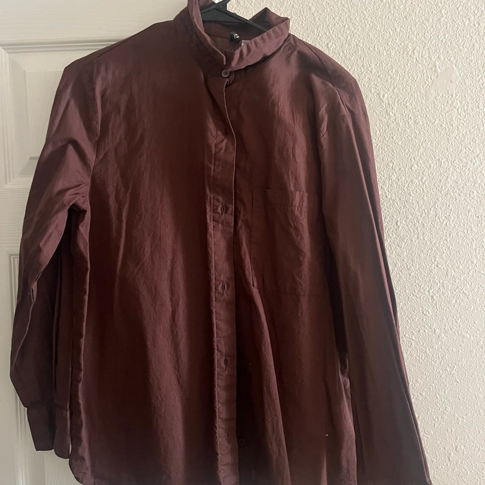H&M Burgundy Collared Shirt